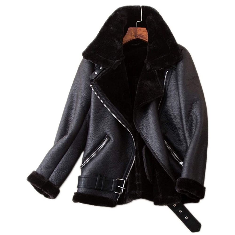 Faux Shearling Moto Jacket